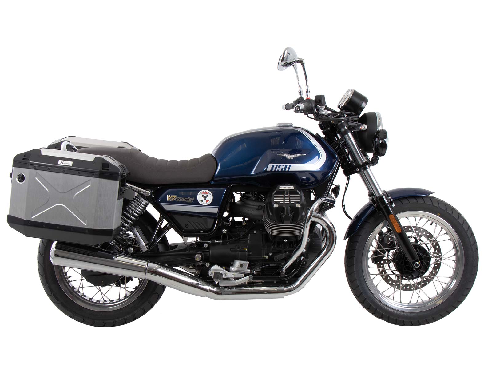 Zwarte bagagedrager voor Moto Guzzi V7 Special/Stone/Centenario (21-24) Hepco & Becker