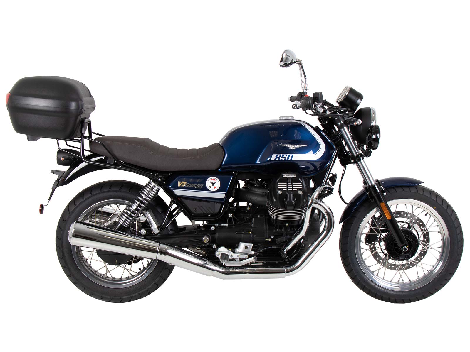 Buisvormige bagagedrager topkoffer chroom voor Moto Guzzi V7 850 Special/Stone/Centenario (21-24)