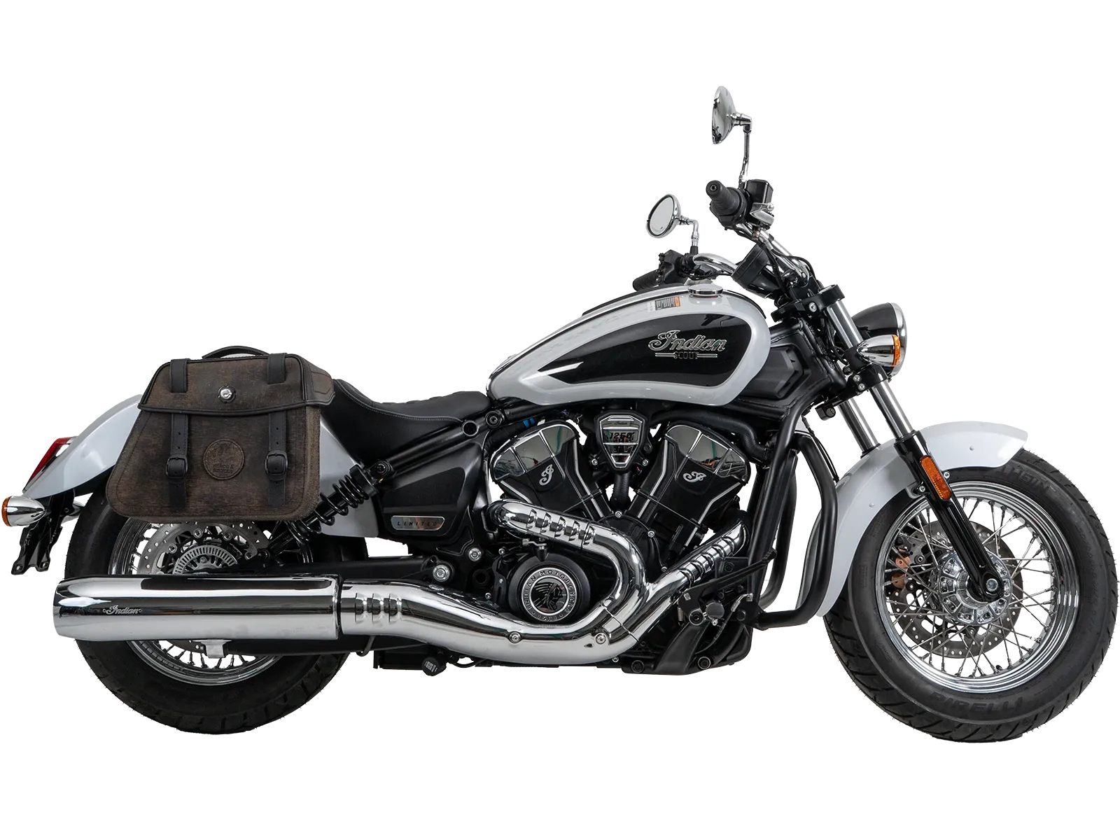 Kniptassenset bruin incl. houder voor Indian Scout Classic 1250 (25-) Hepco & Becker