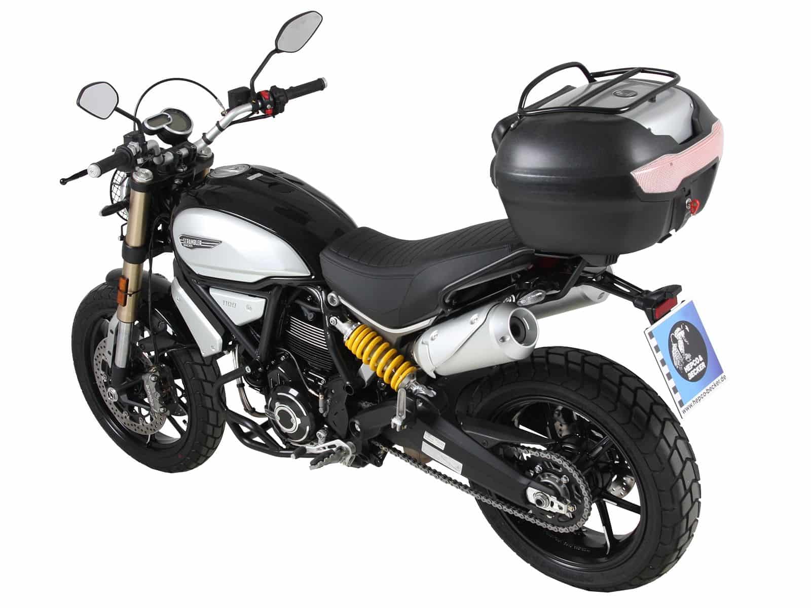 Alurack topkofferdrager zwart voor Ducati Scrambler 1100 /Special /Sport (18-20) Hepco & Becker