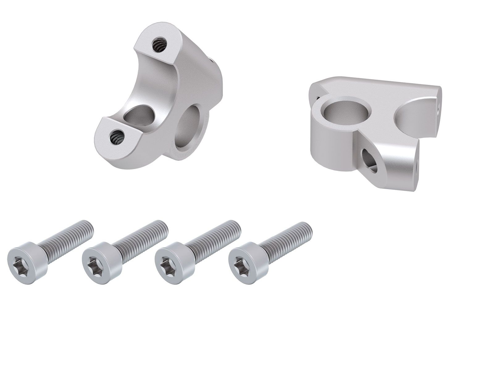 Stuurverhoger H=30 mm met offset 24 mm achter zilver voor BMW R 1200 GS LC (13-18)