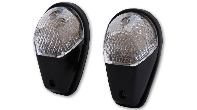 HIGHSIDER Smart fairing knipperlichten LED knipperlichtbehuizing zwart / lens helder (paar), voor & achter