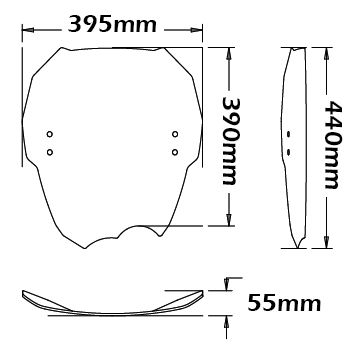 Medium voorruit voor BMW G 650 Xmoto (06-07), helder
