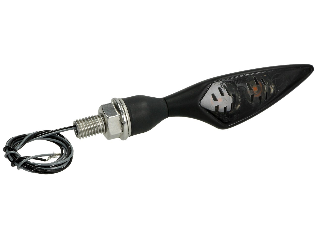 Kellermann-indicator, Rhombus Dark, staal, LED, VL/HR, 12 V, zwart gesatineerd, M8x20, E-keur