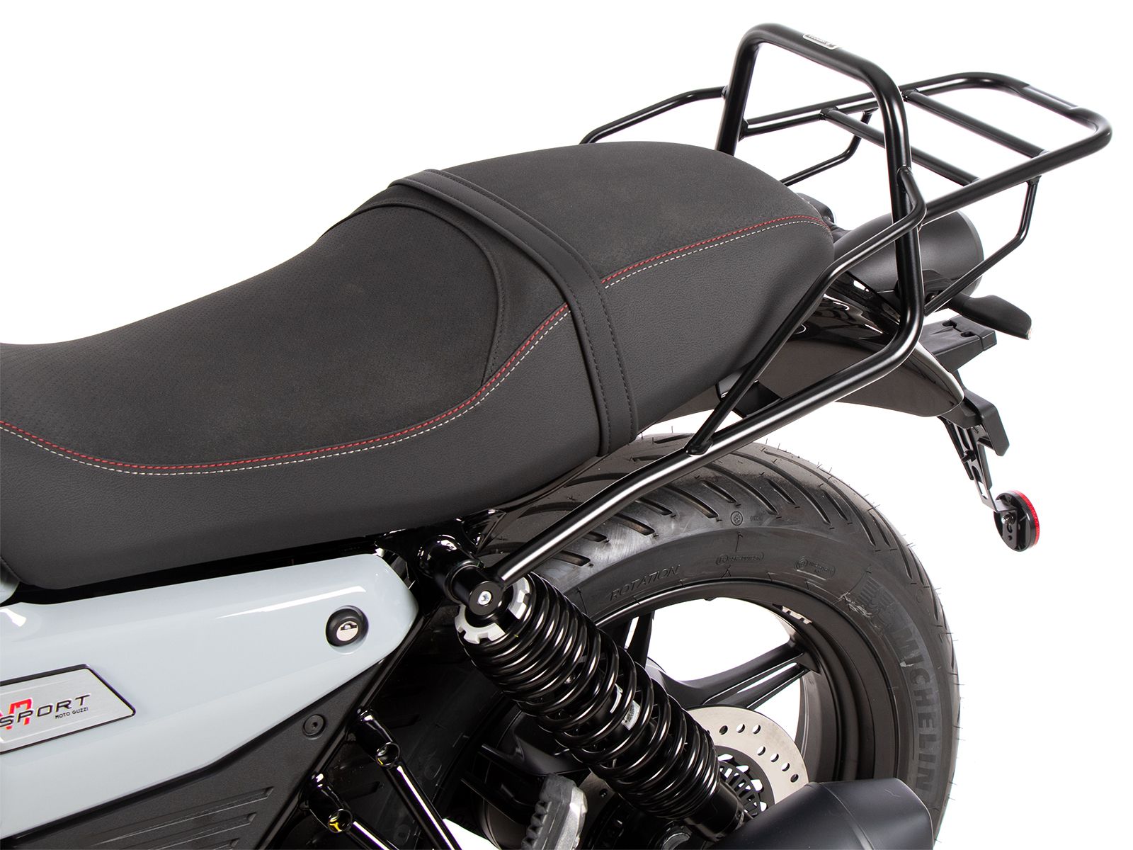Buisvormige bagagedrager topkoffer zwart voor Moto Guzzi V7 850 Sport (25-) Hepco & Becker