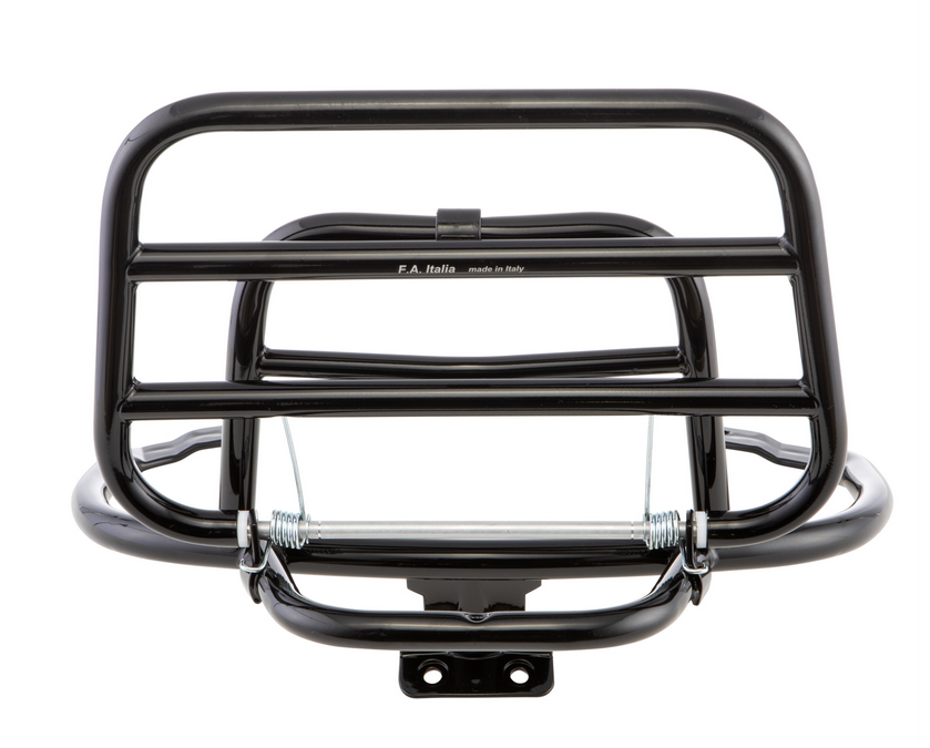 Bagagerek achteraan voor Vespa Primavera /Sprint 50-150cc, opvouwbaar, glanzend zwart