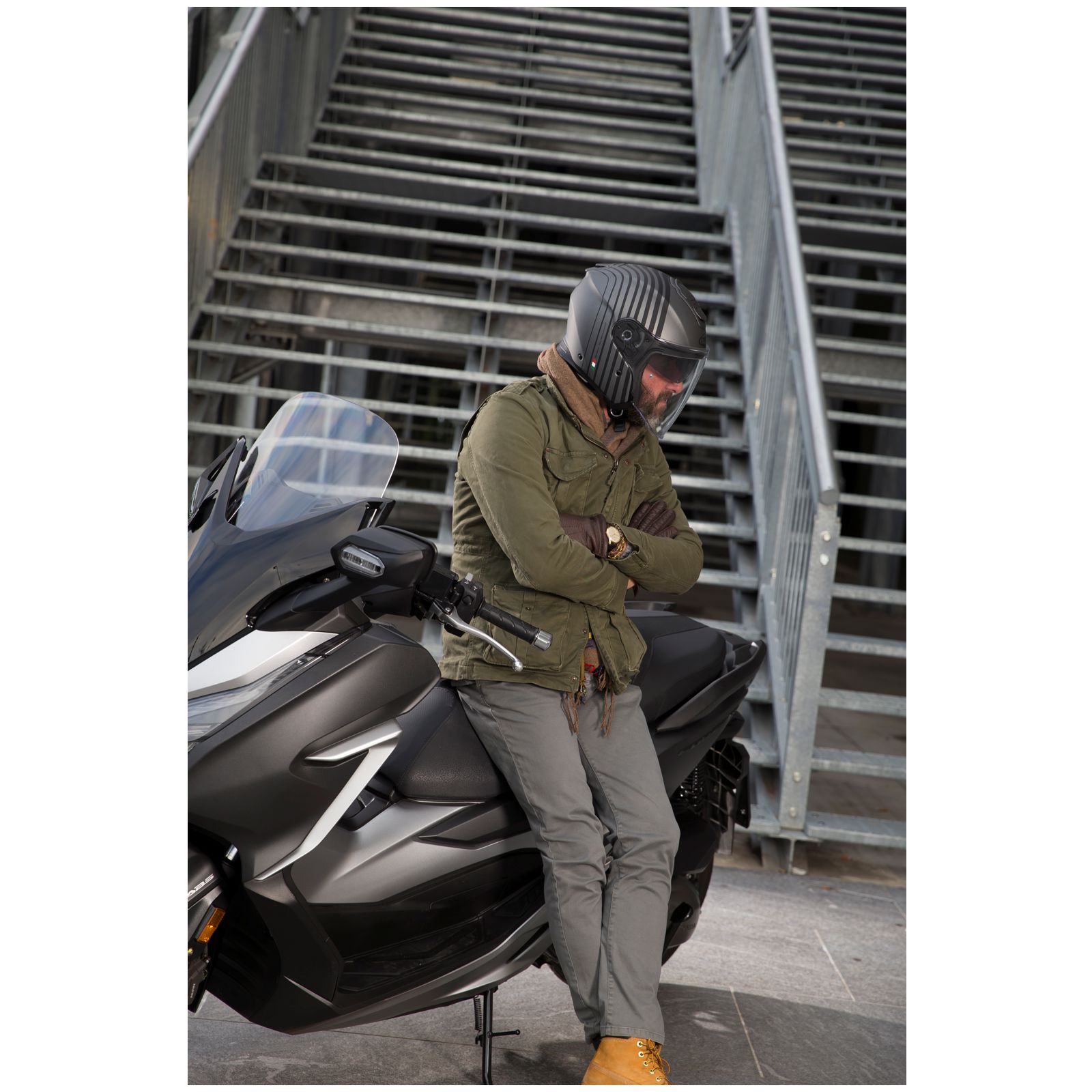 Caberg Helm Flyon Bakari, mat-gun/zwart