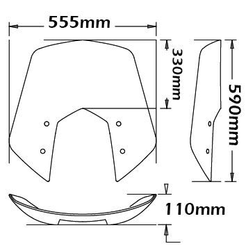 Windscherm - hoogte 330 mm voor BMW R 1200 ST (04-07), helder