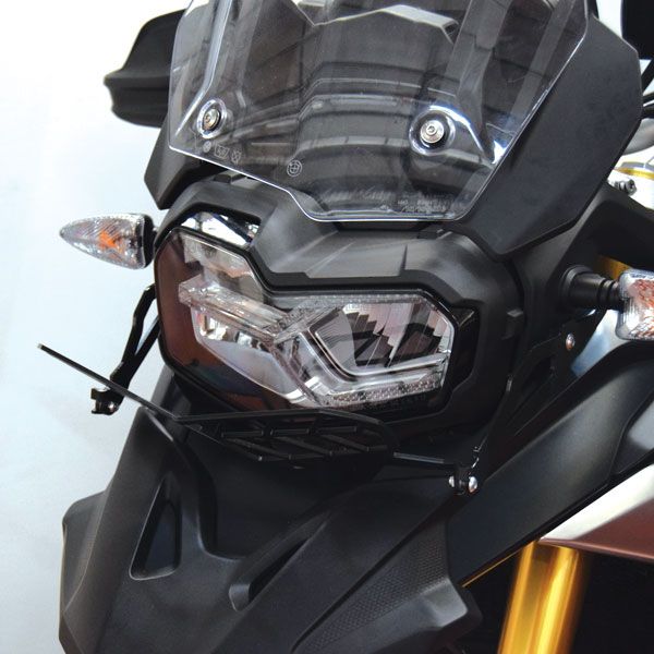 Koplampbeschermrooster voor BMW F 850 GS (18-22), roestvrij staal, zwart