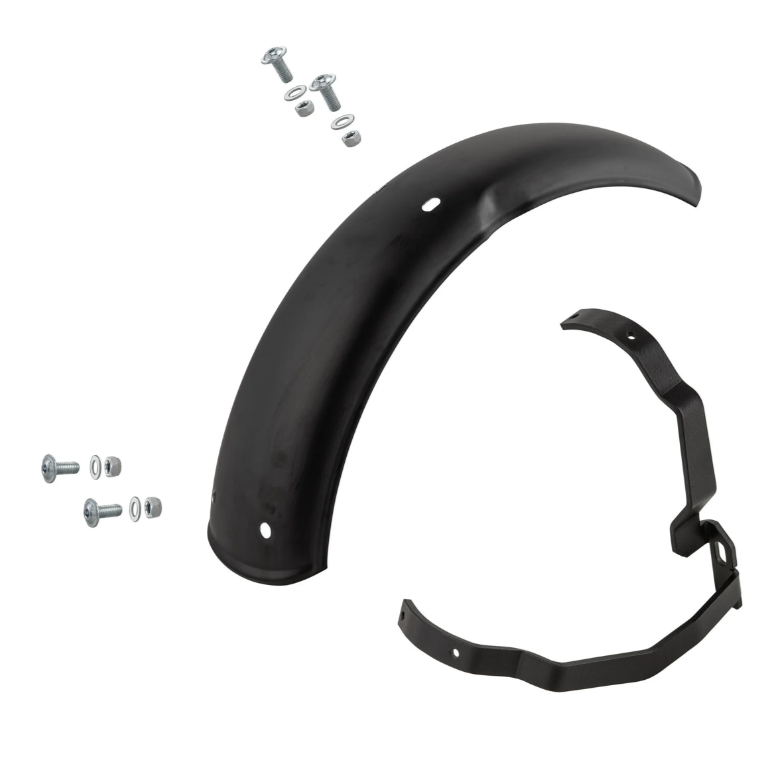 Spatbord 2.0 Garelli voor Vespa PX 80-200ccm, metaal mat zwart, beugel zwart