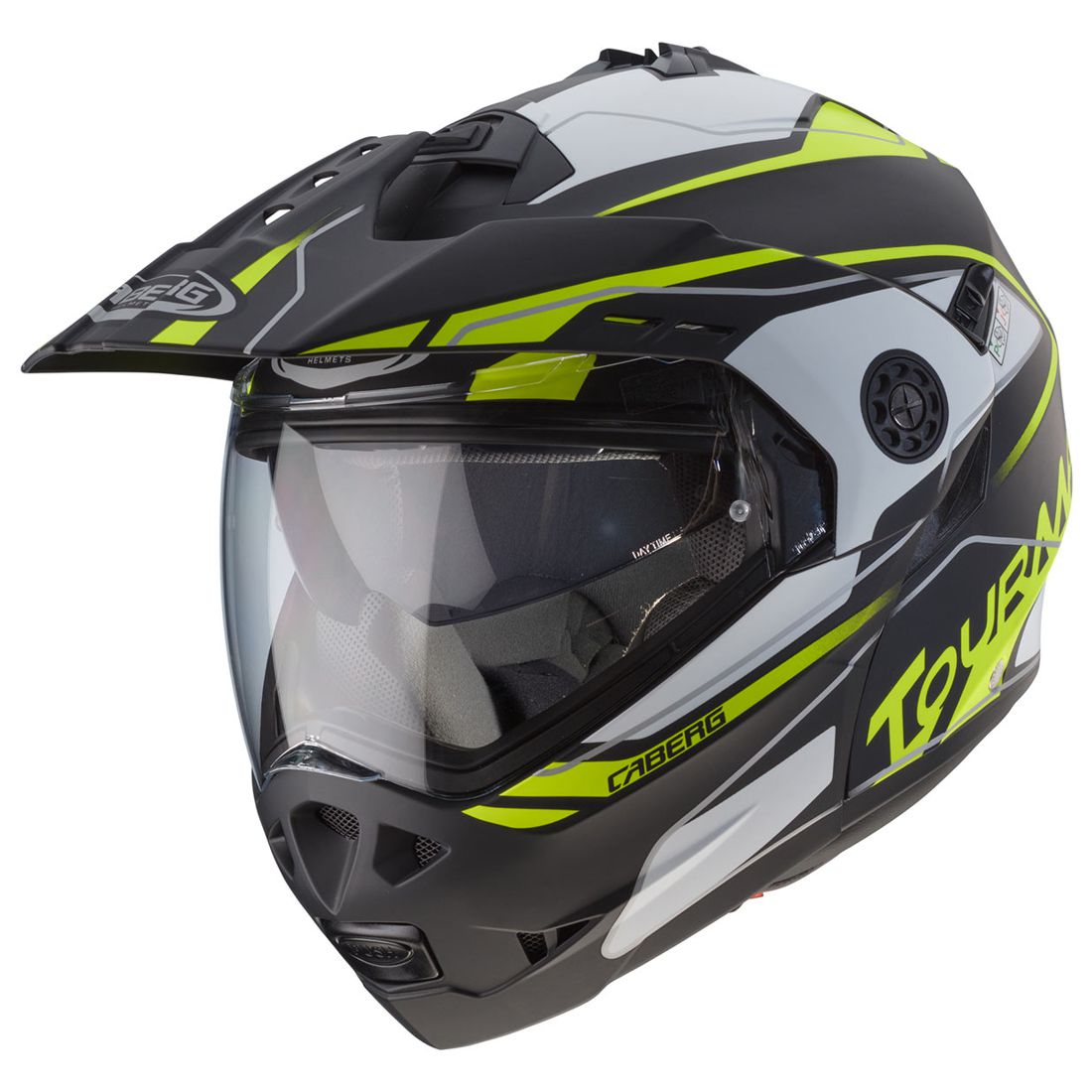 Caberg helm Tourmax Marathon, mat zwart/wit-geel
