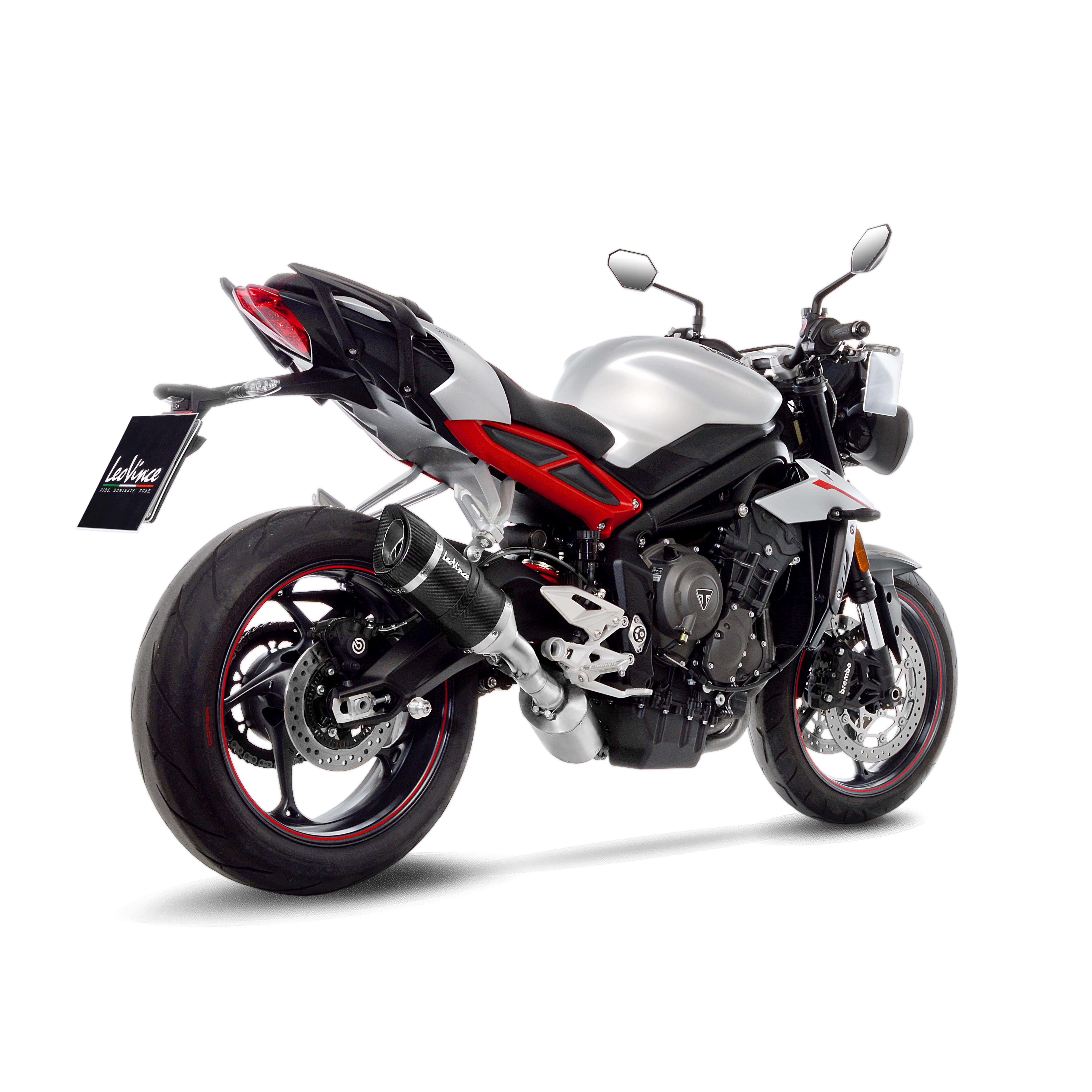 LeoVince uitlaatsysteem LV Pro, carbon, slip on voor Triumph Street Triple 765 765 S /RS (18-21)