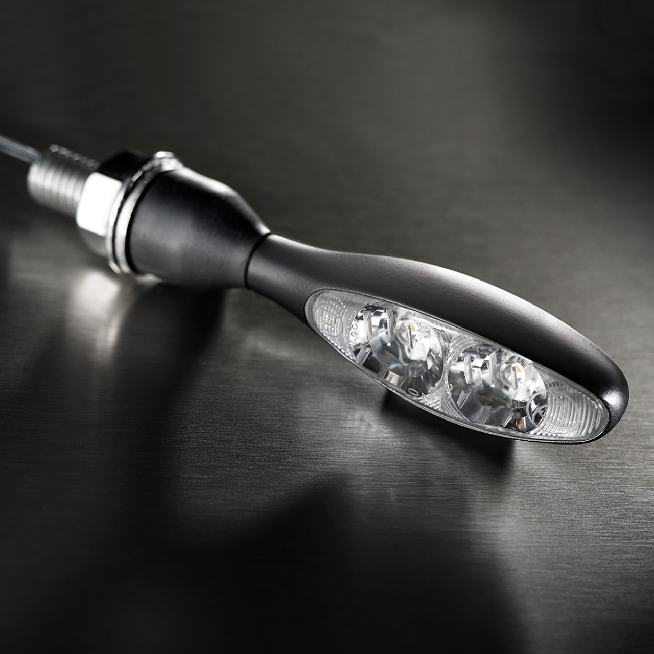 Kellermann indicator, Micro 1000 LED Dark, staal, LED, V/H, L/R, 12 V, zwart gesatineerd, M8x20