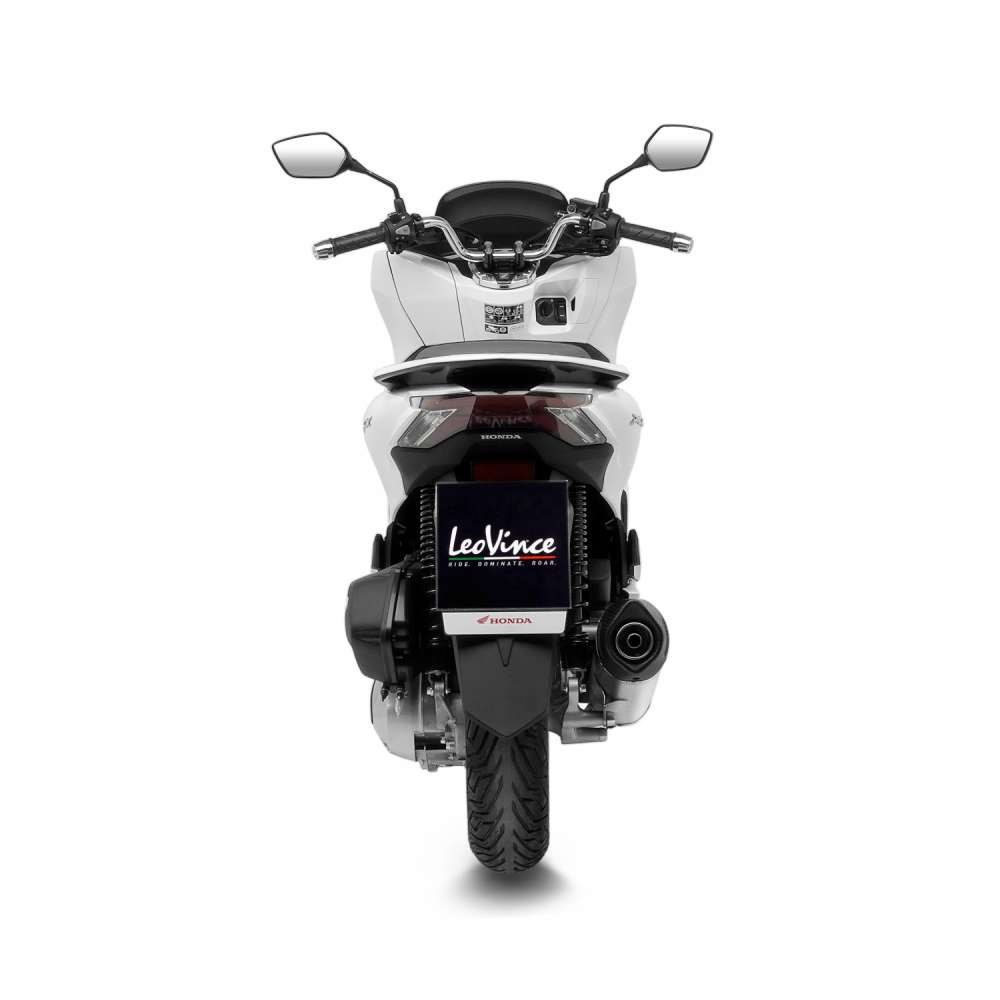 LeoVince uitlaatsysteem compleet LV One Evo voor Honda PCX 125, roestvrij staal zilver, E-certificaat