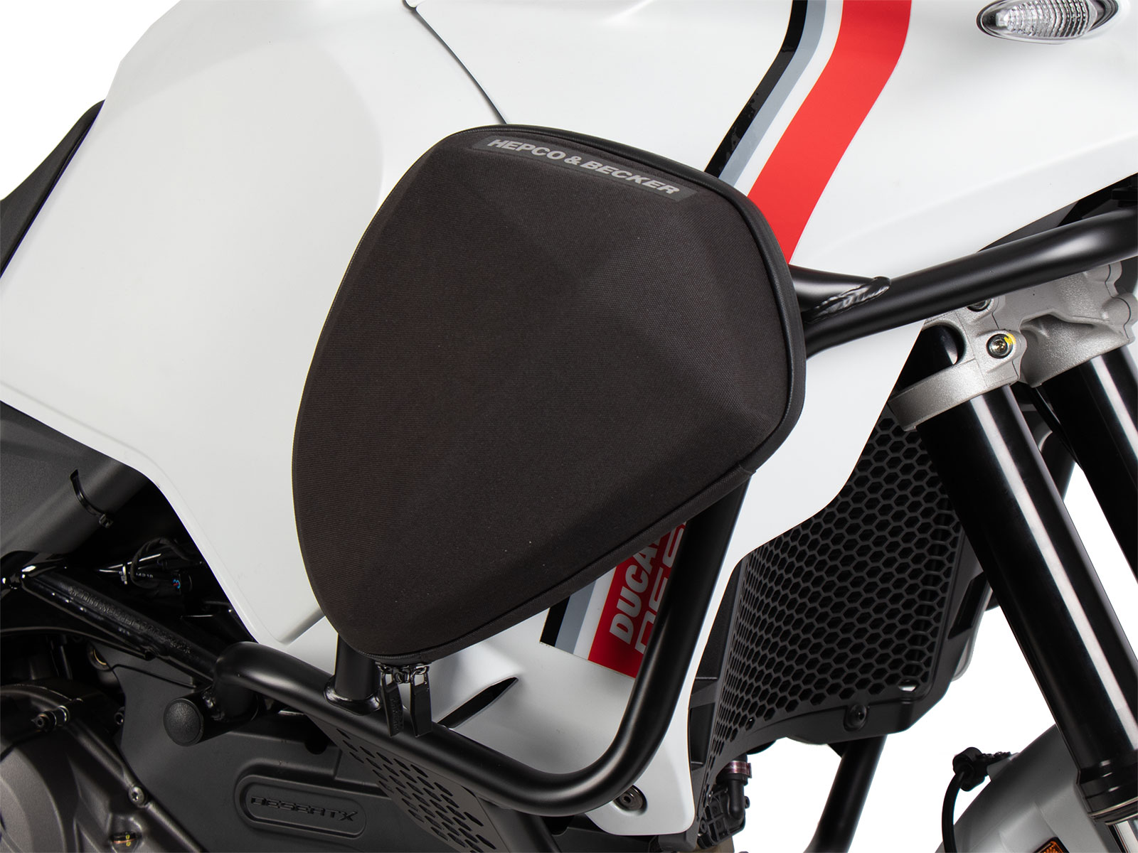 Tankbeschermbeugel wit voor Ducati Desert X Rally (24-) Hepco & Becker