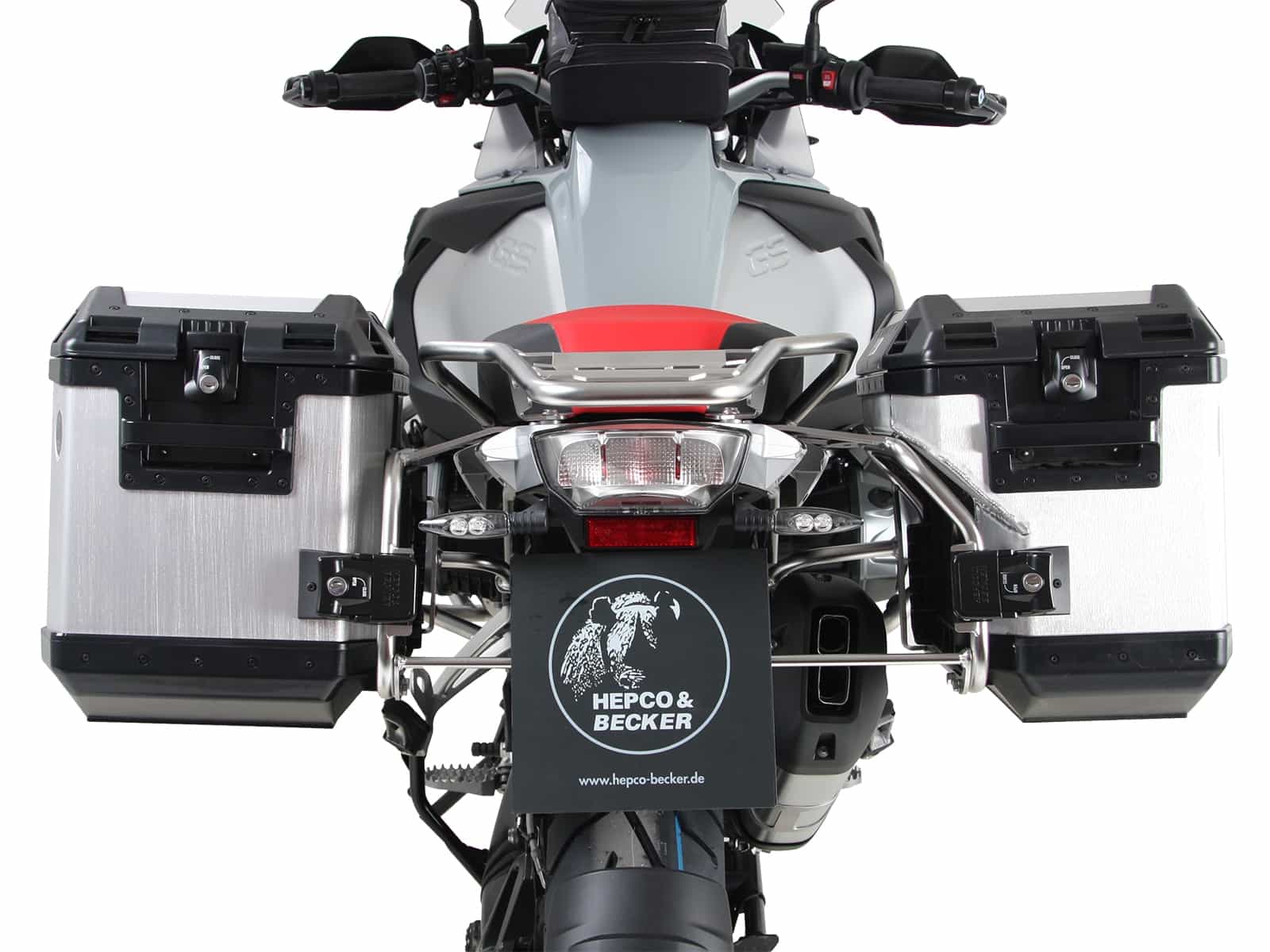 Kofferdrager set Uitgesneden drager incl. kofferset Xplorer Uitgesneden zilver voor BMW R 1250 GS Adventure