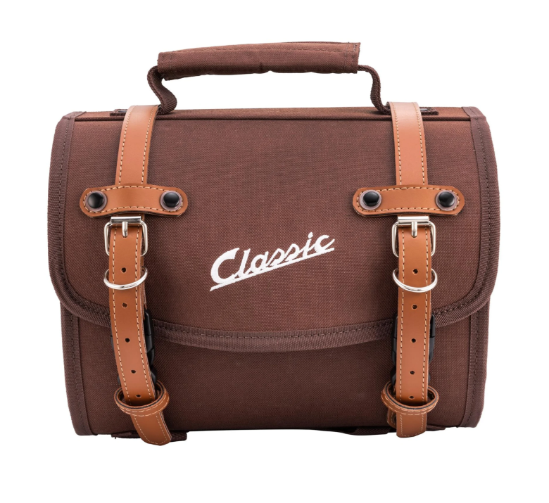 Classic" tas klein voor Vespa, nylon, tabak bruin