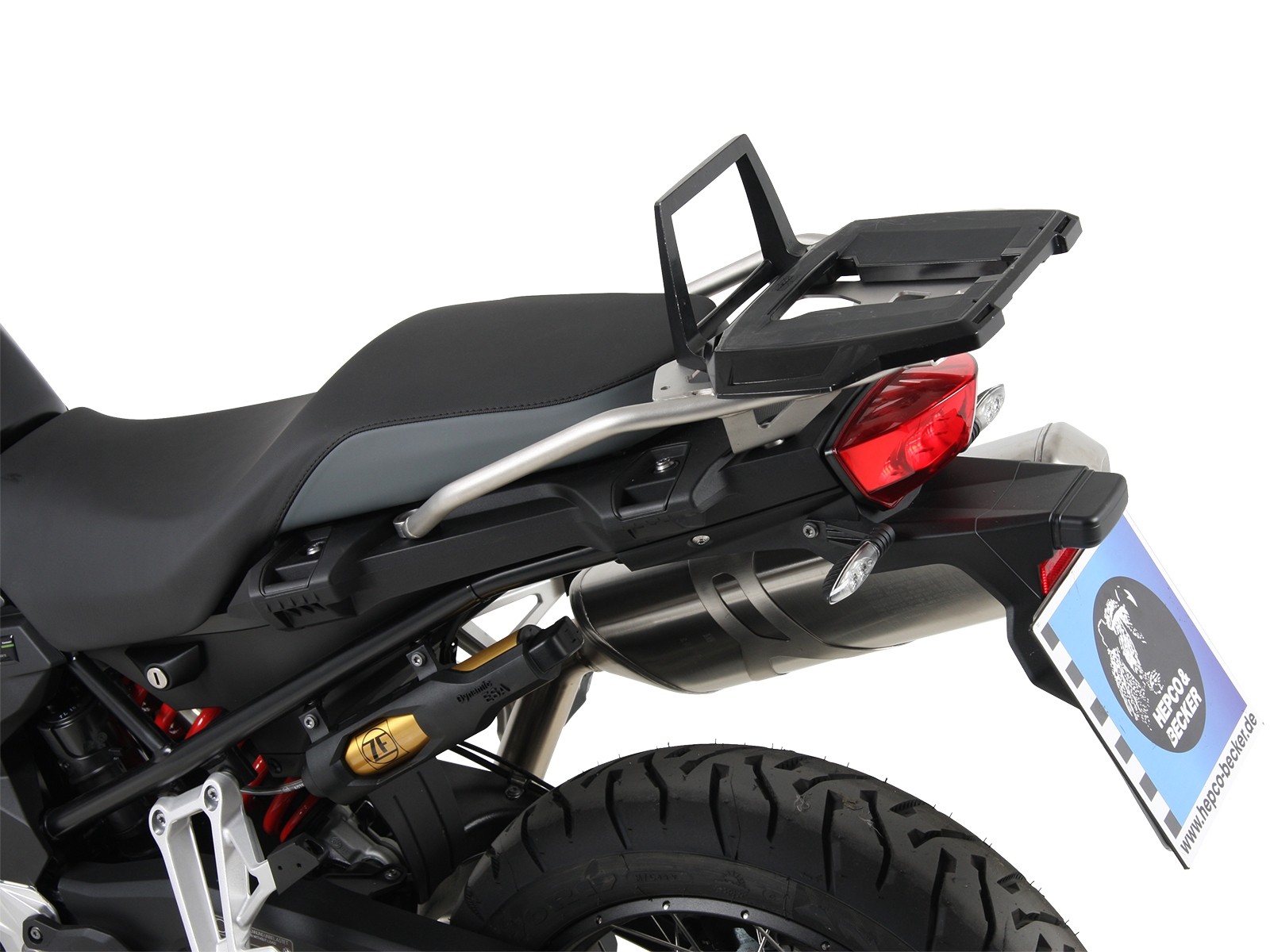 Alurack topkoffer drager voor combinatie met origineel accessoire bagagerek zwart voor BMW F 850 GS