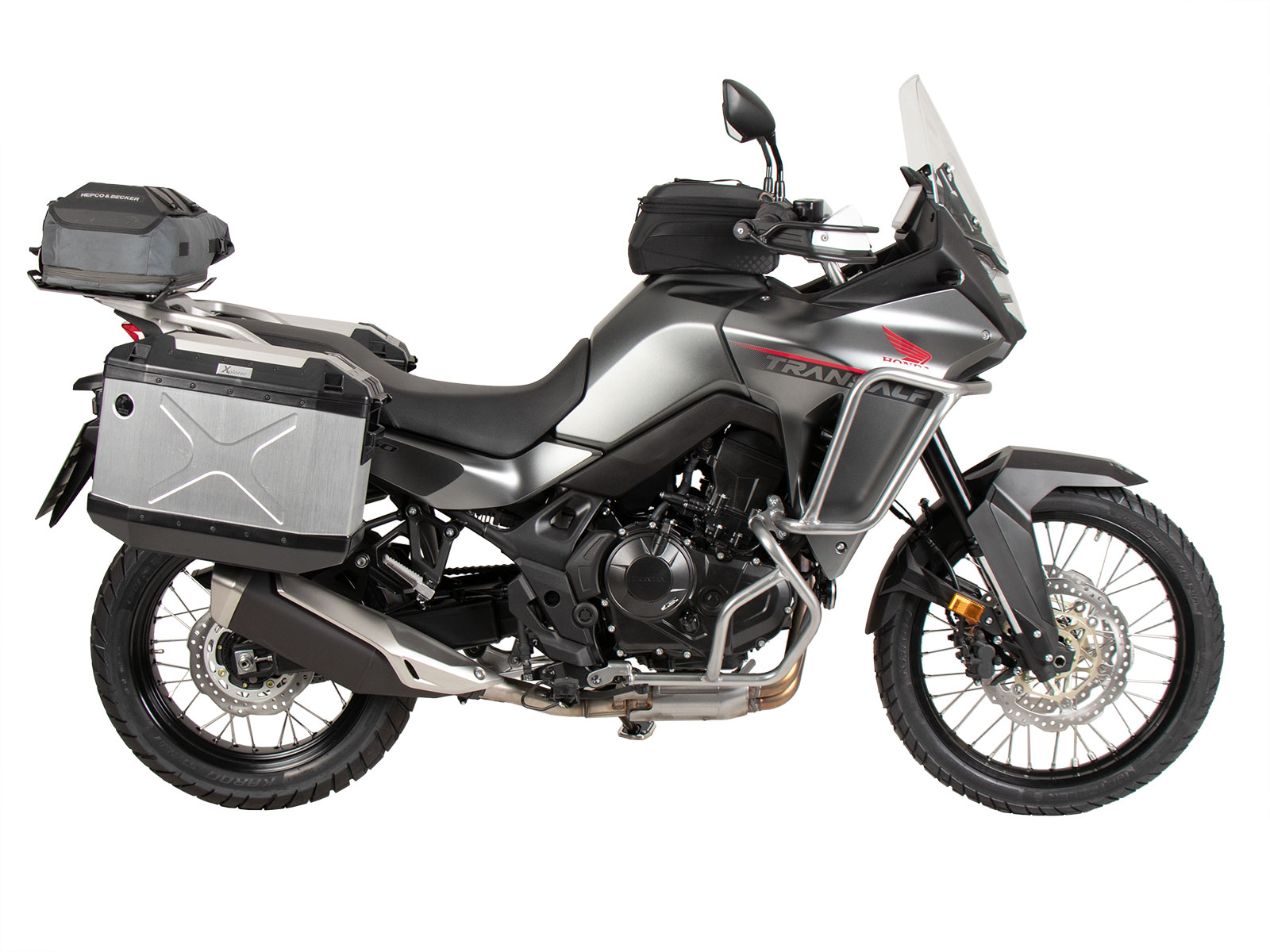 Vastgeschroefde zwarte zijkofferhouders voor Honda XL 750 Transalp / E-Clutch (25-) Hepco & Becker