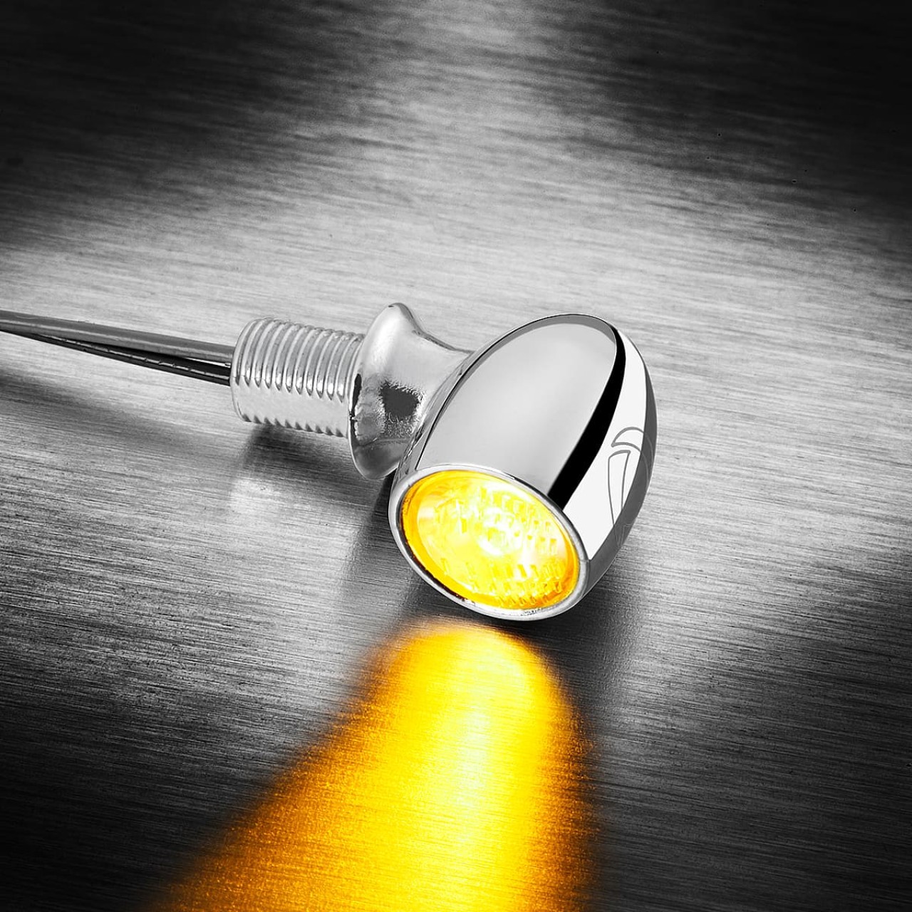 Kellermann indicator, Atto, aluminium, LED, V/H, L/R 12 V, glanzend chroom, M5x0,5x6,5
