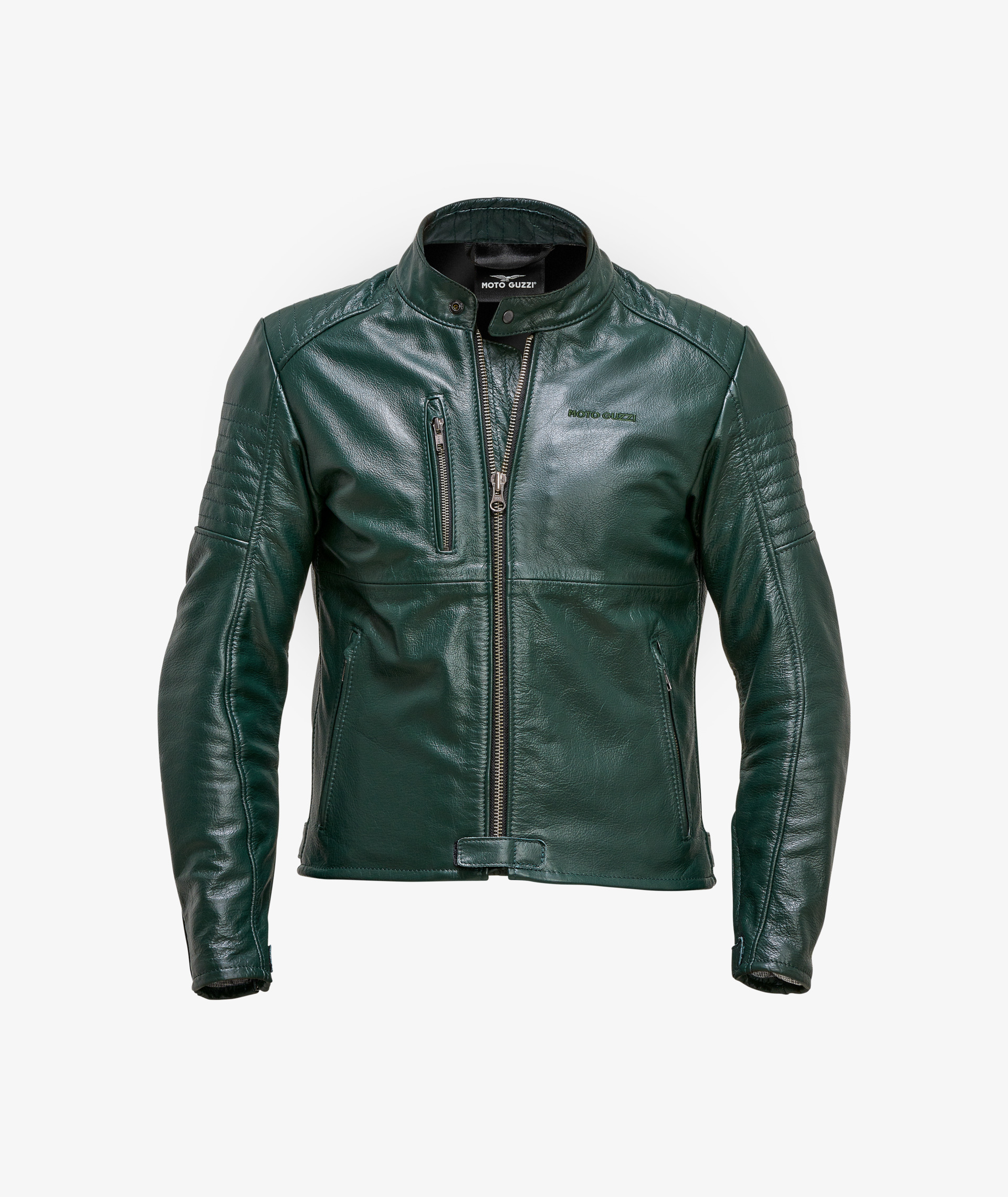 Moto Guzzi leren jack groen incl. beschermers