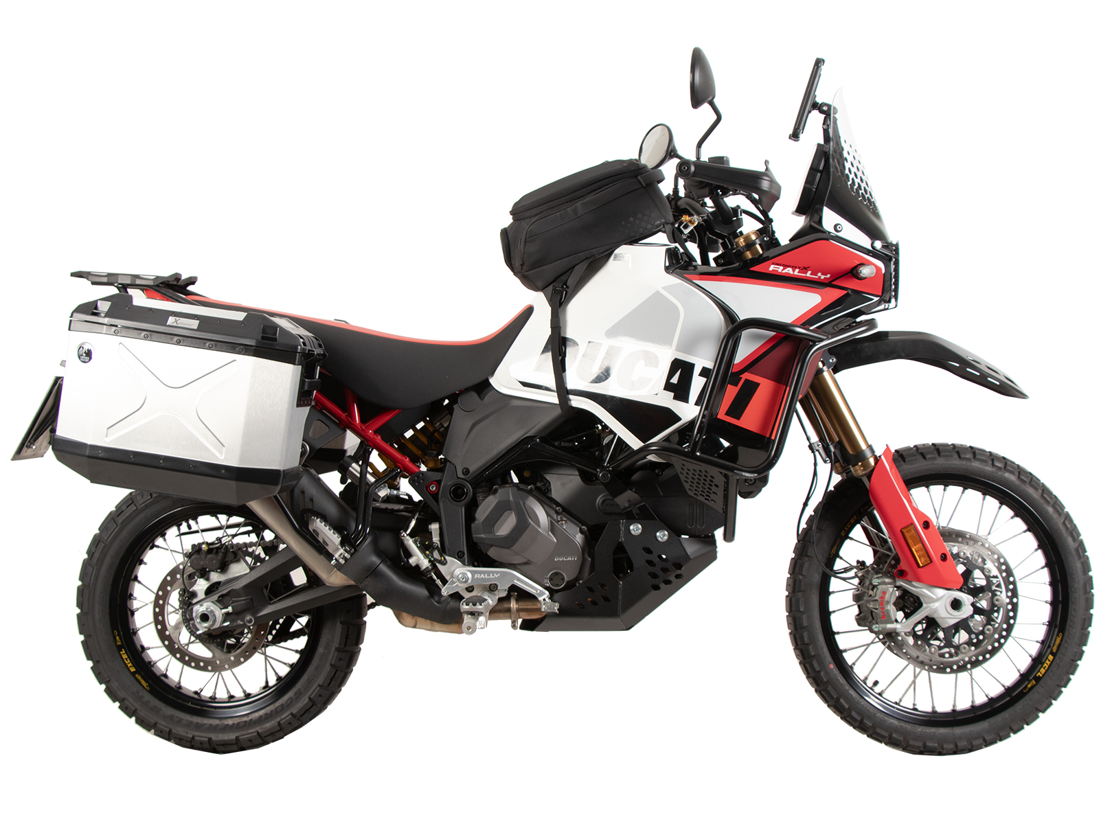 Kofferdrager set Cutout drager incl. kofferset Xplorer Cutout zilver voor Ducati Desert X Rally (24-)