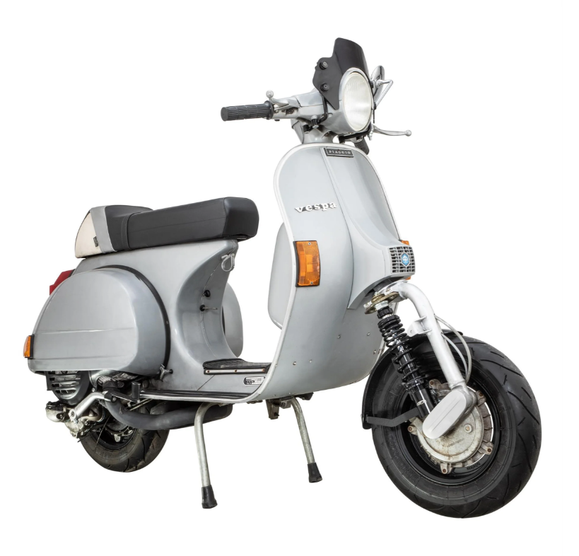 Spatbord 2.0 Garelli Race EVO II voor Vespa PX 80-200ccm, carbon helder, beugel zwart
