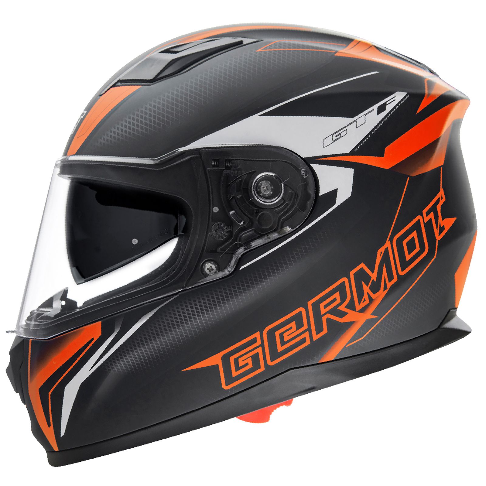 Germot GM 330 integraalhelm, mat zwart/oranje