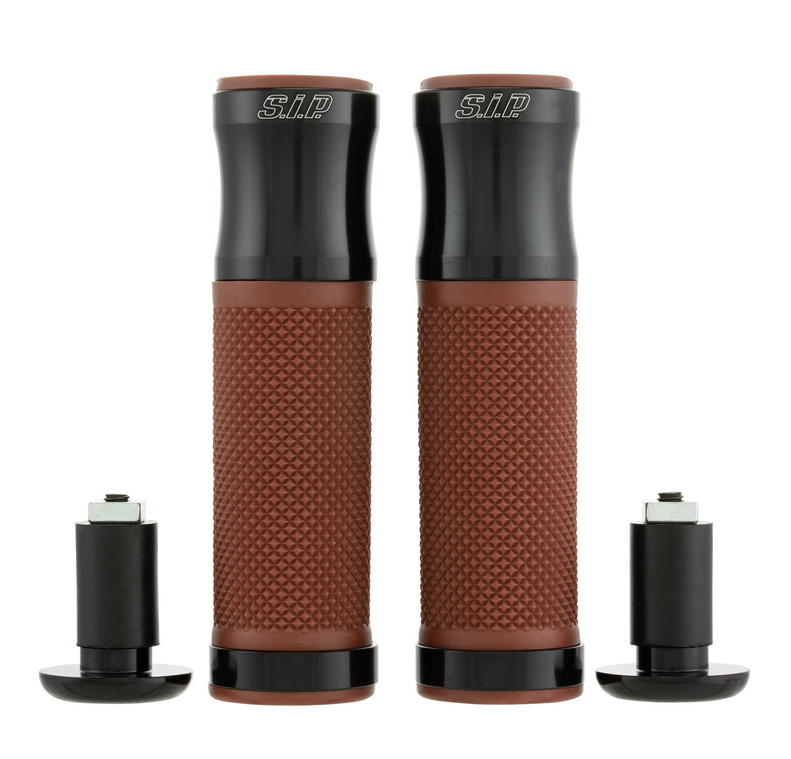 Handvatten Ø 24/24 mm, L 125 mm voor Vespa PX 125-200cc, glanzend zwart/bruin