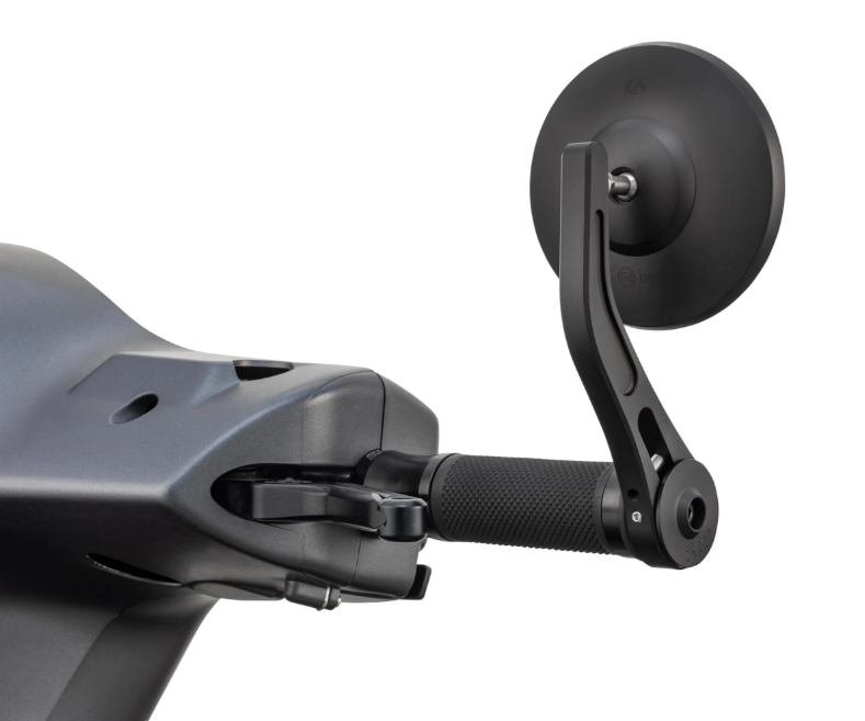 Stuurkapspiegel voor Vespa, links of rechts, rond, matzwart