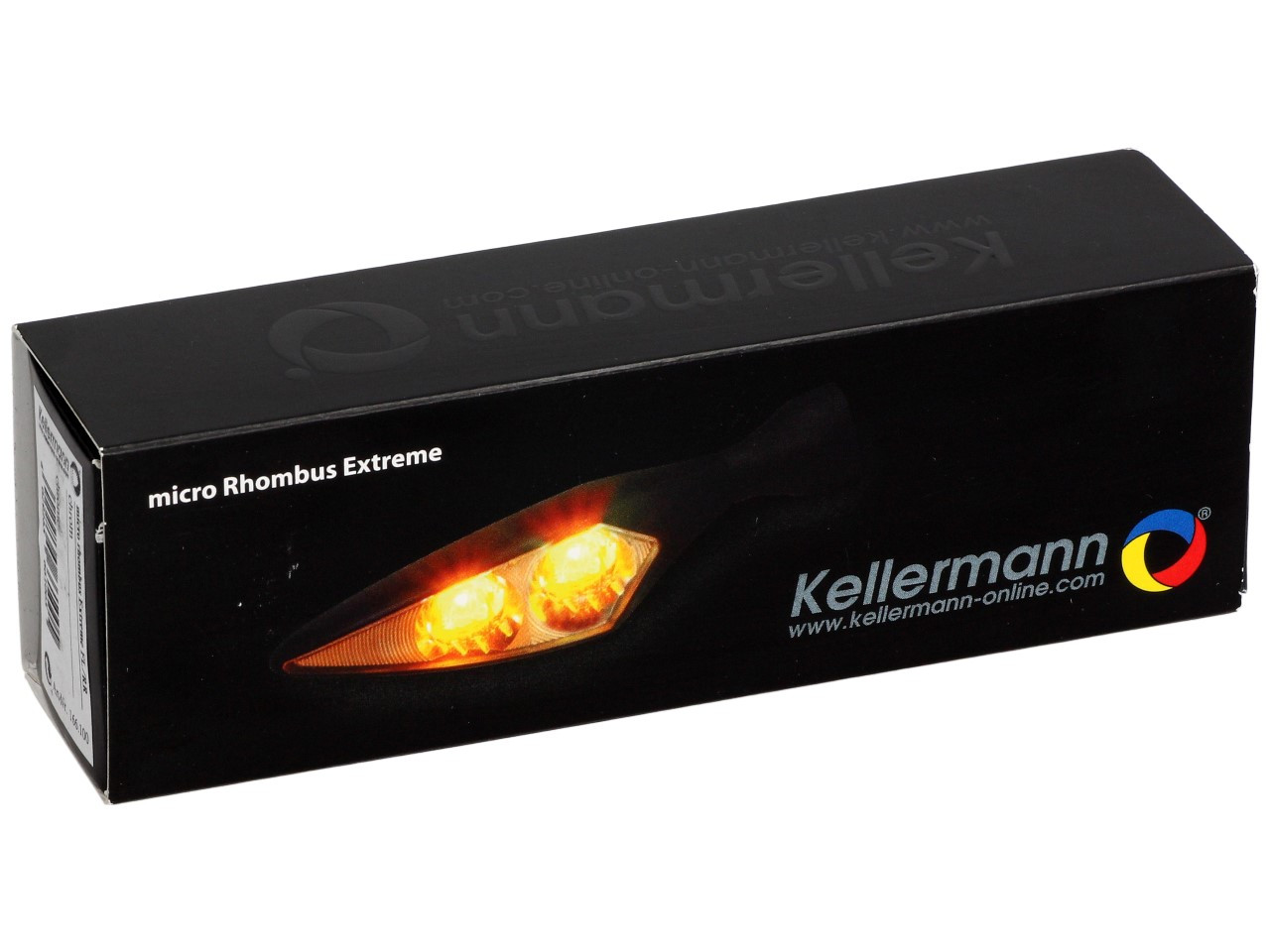 Kellermann indicator, Rhombus Extreme, staal, LED, VR/HL, 12 V, glanzend chroom, M8x20, E-goedgekeurd