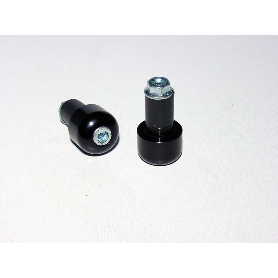 LSL Lenkerendstücke Aluminium, zylindrisch, klein, für 22,2 mm Lenker, mit Gummiklemmung, schwarz
