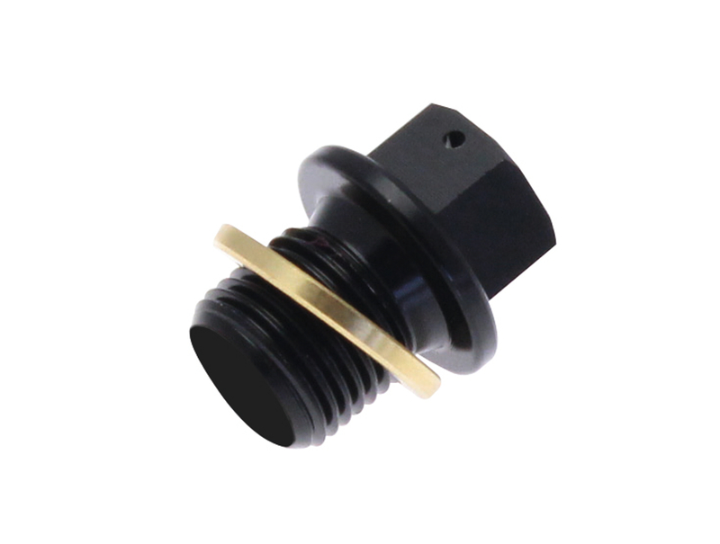 Tecnium aftapplug - aluminium zwart M12x1,25x14