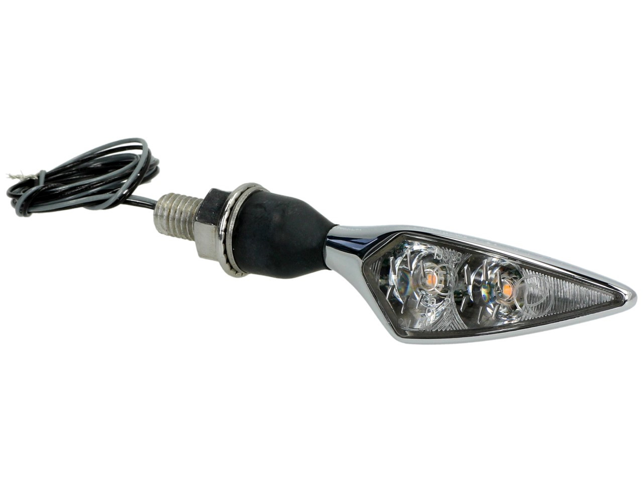 Kellermann indicator, Rhombus Extreme, aluminium, LED, VL/HR, 12 V, glanzend chroom, M8x20, E-gekeurd