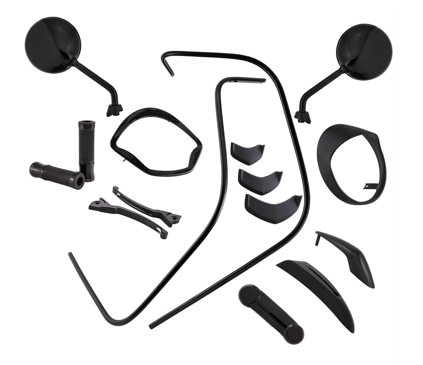 Styling Kit "Black Edition" voor Vespa GTS/GTS Super HPE 125/300 (19-22), glanzend zwart