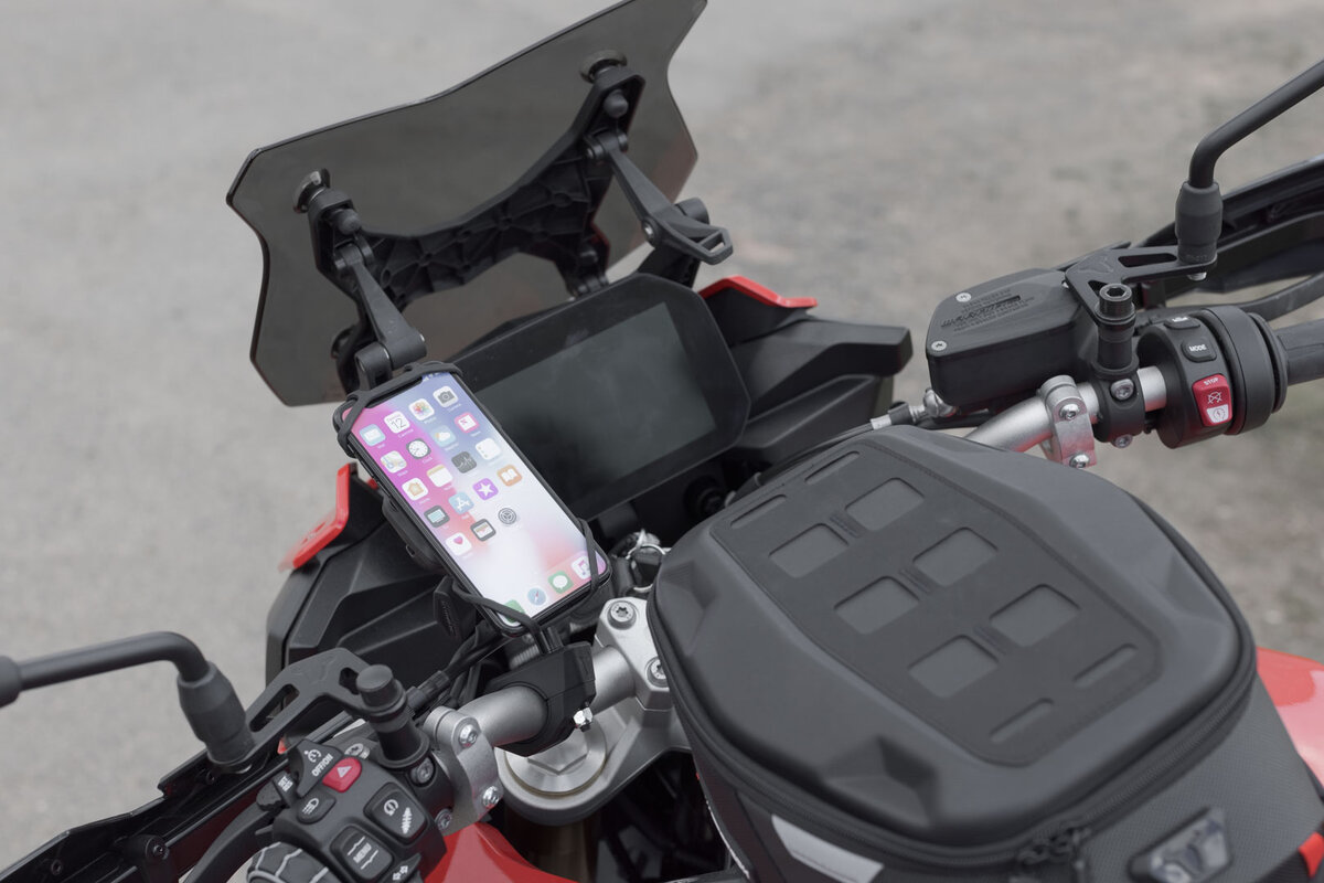 SW-Motech Navigatiebevestigingsset T-Lock met smartphonehouder voor Ducati Multistrada 1200 /S /Enduro - SW Motech