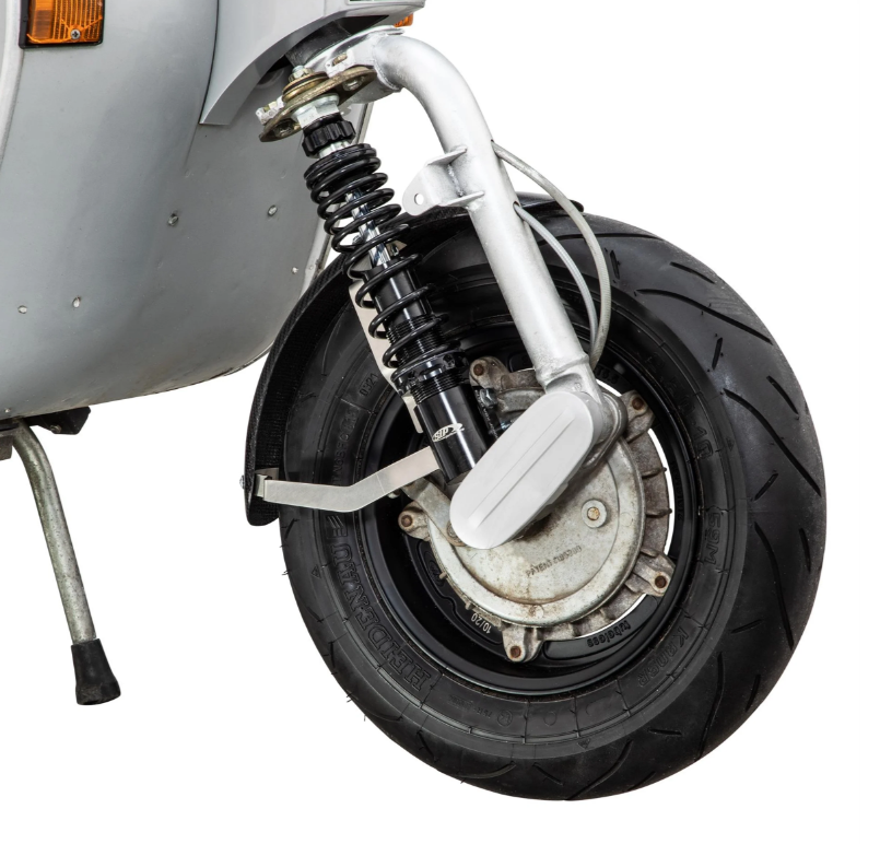 Spatbord 2.0 Garelli Race EVO II voor Vespa PX 80-200ccm, carbon helder, roestvrijstalen beugel