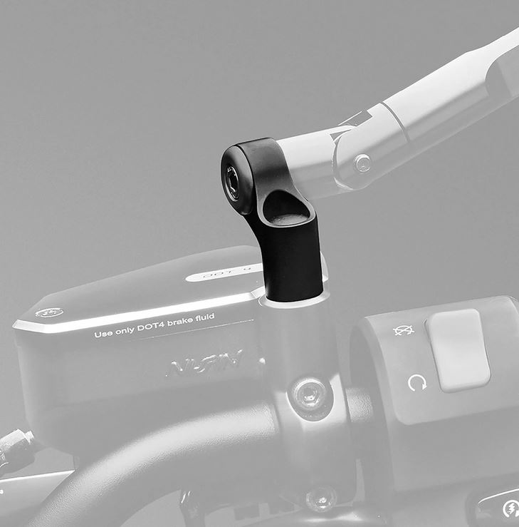 Spiegeladapter RIZOMA "Side Mount" L 58,5 mm voor Vespa, zwart geanodiseerd