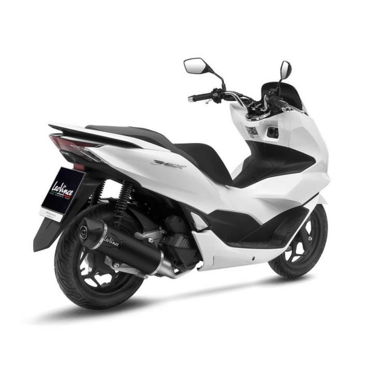 LeoVince uitlaatsysteem compleet SBK Nero voor Honda PCX 125, roestvrij staal zwart, E-certificaat