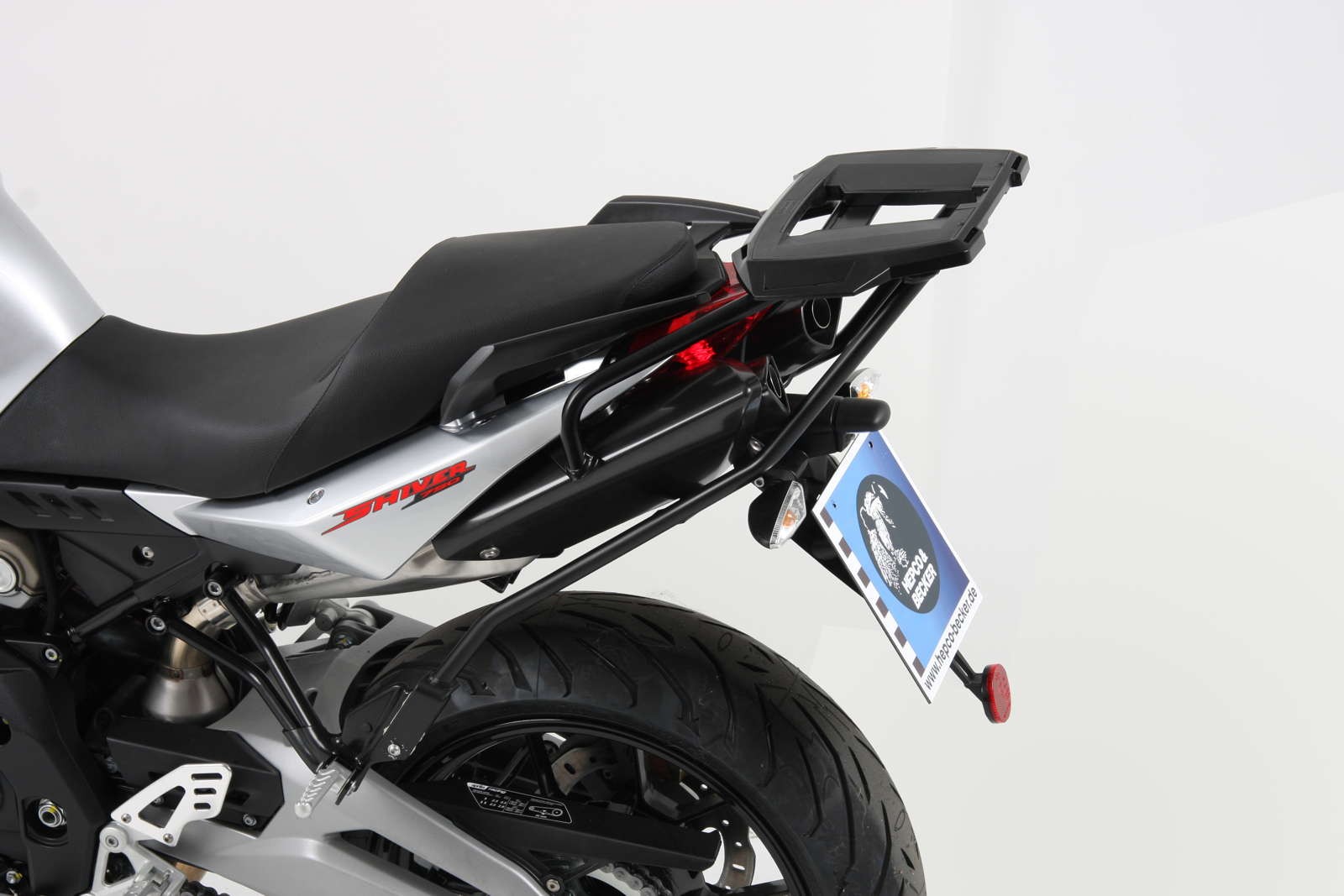 Alurack topkoffer drager - zwart voor Aprilia SL 750 Shiver Bj.10-16 Hepco & Becker