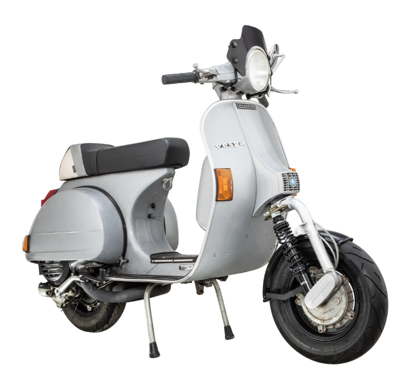 Spatbord 2.0 Garelli voor Vespa PX 80-200ccm, metaal zwart glanzend, beugel zwart