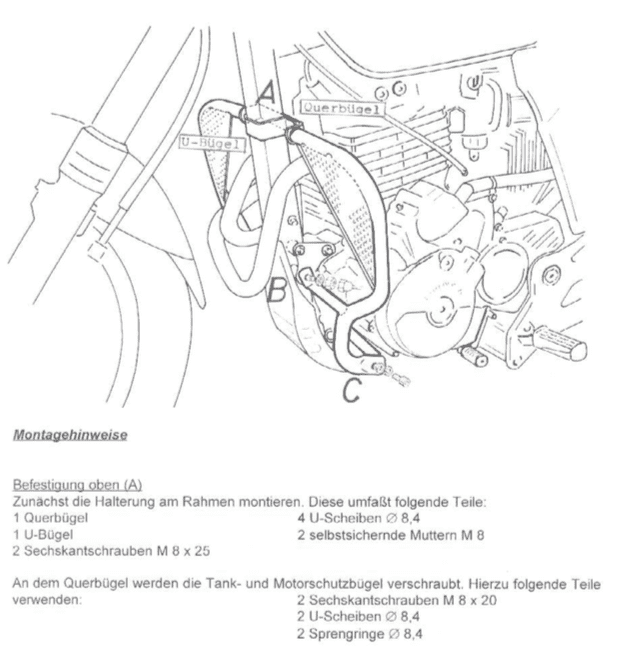 Motorbeschermer zwart voor Honda SLR 650 (97-99) /FX 650 Vigor (99-00) Hepco & Becker