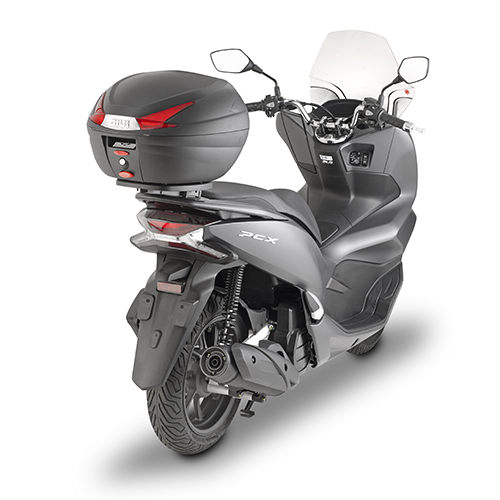 B330 MONOLOCK Topkoffer zwart met rode reflectoren en plaat Givi
