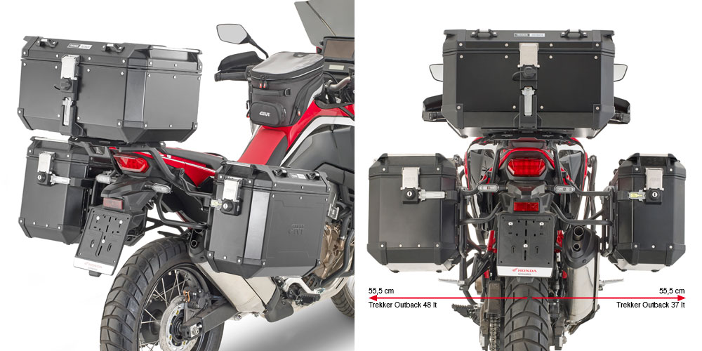 Zijtas drager PL ONE-FIT voor Trekker Outback voor Honda CRF1100L Africa Twin (Bj.20-23) Givi