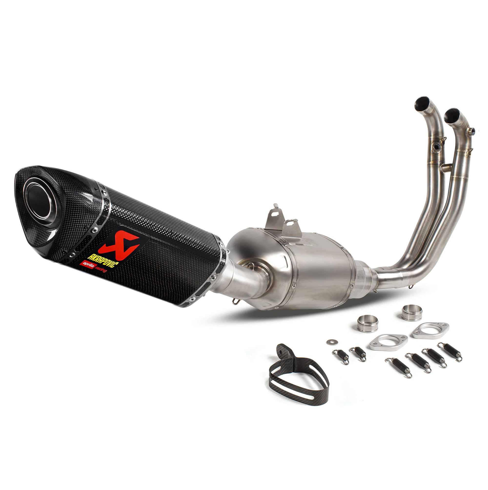 Akrapovic sportuitlaatdemper compleet systeem voor Aprilia RS 660 (gehomologeerd / goedgekeurd)