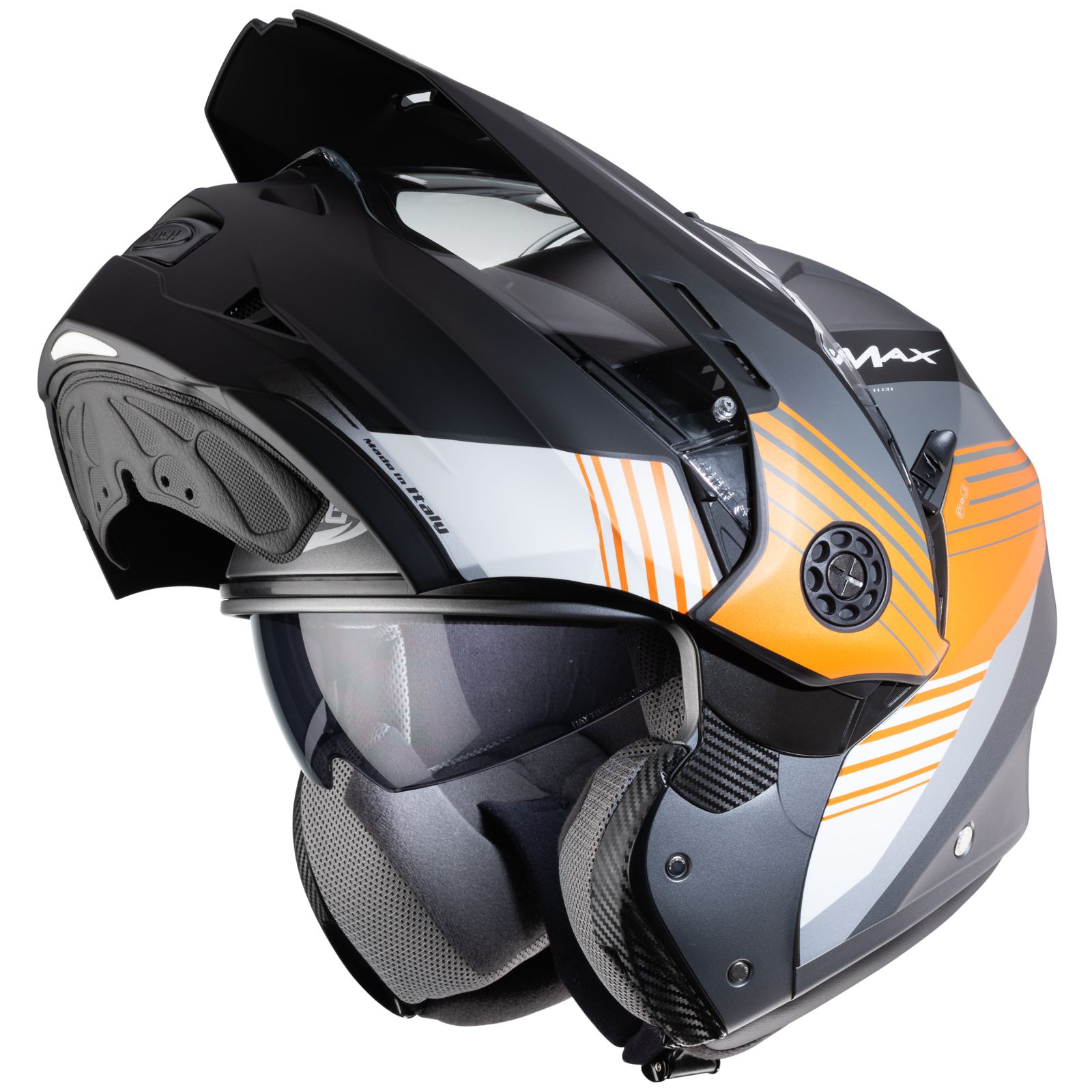 Caberg Helm Tourmax Titan, mat-gun/oranje-wit
