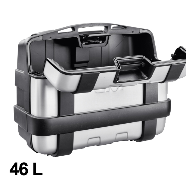 Trekker 46 liter MONOKEY koffer met aluminium deksel zilverkleurig Givi