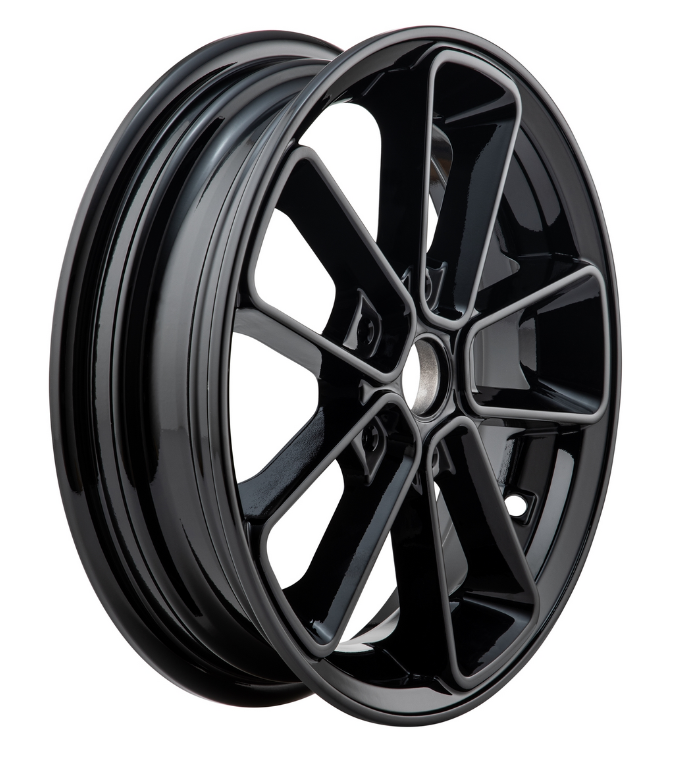Velg voor/achter 12" voor Vespa GTS/GTS Super/GTV/GT 60/GT/GT L 125-300ccm, zwart glanzend