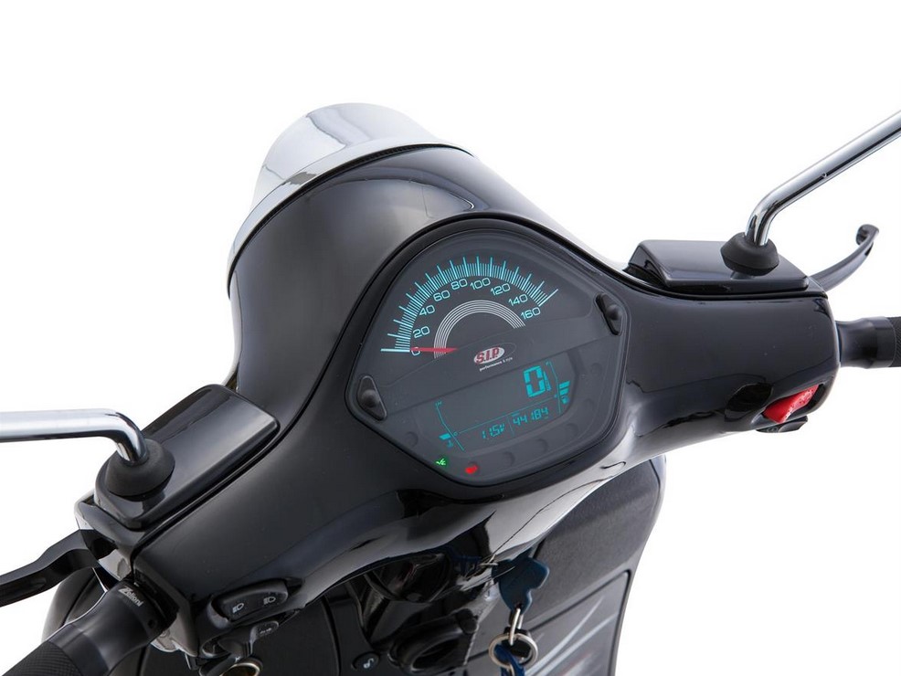 Toerenteller/snelheidsmeter voor Vespa GTS/GTS Super/GTS SuperSport, d.w.z., 125-300cc (-'14), zwart