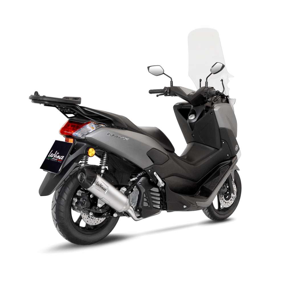 LeoVince compleet systeem LV One Evo voor Yamaha GPD 125 N-Max, roestvrij staal zilver, Euro4, ABE